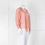 Rebecca Taylor Pink Stripe Silk Blouse