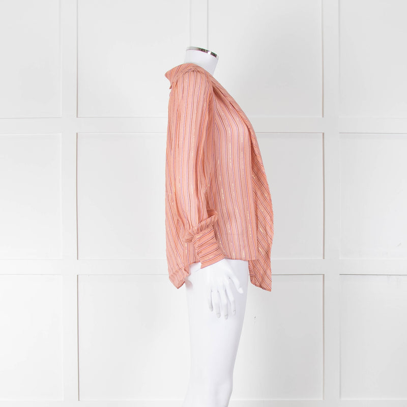 Rebecca Taylor Pink Stripe Silk Blouse