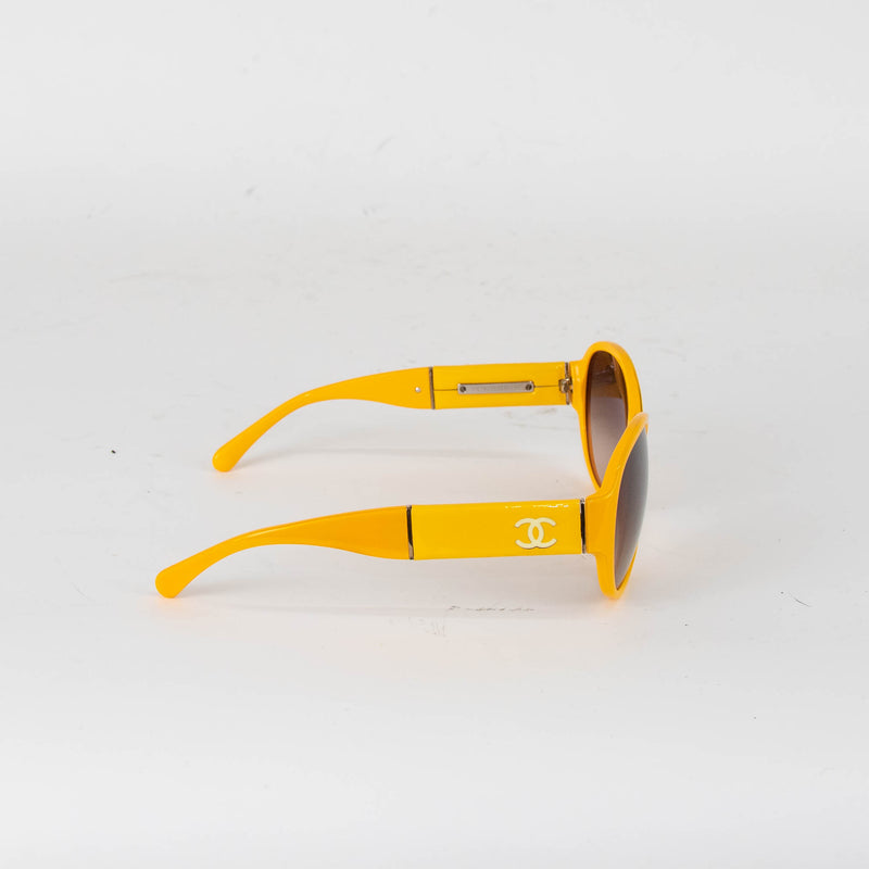 Chanel Yellow Round Frame Sunglasses