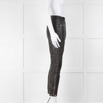 Burberry Black Silver Studs Biker Leather Trousers