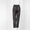 Burberry Black Silver Studs Biker Leather Trousers