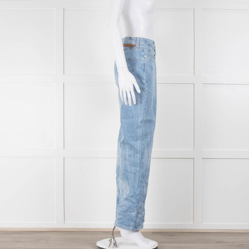 Stella McCartney Blue Acid Wash Wide Leg Jeans