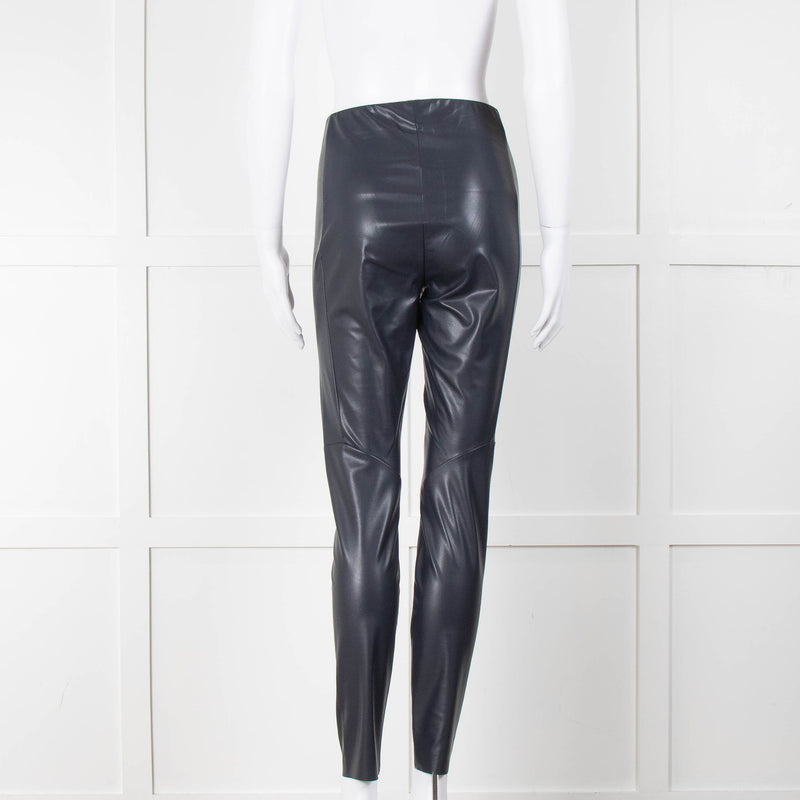 Riani Navy Faux Leather Leggings