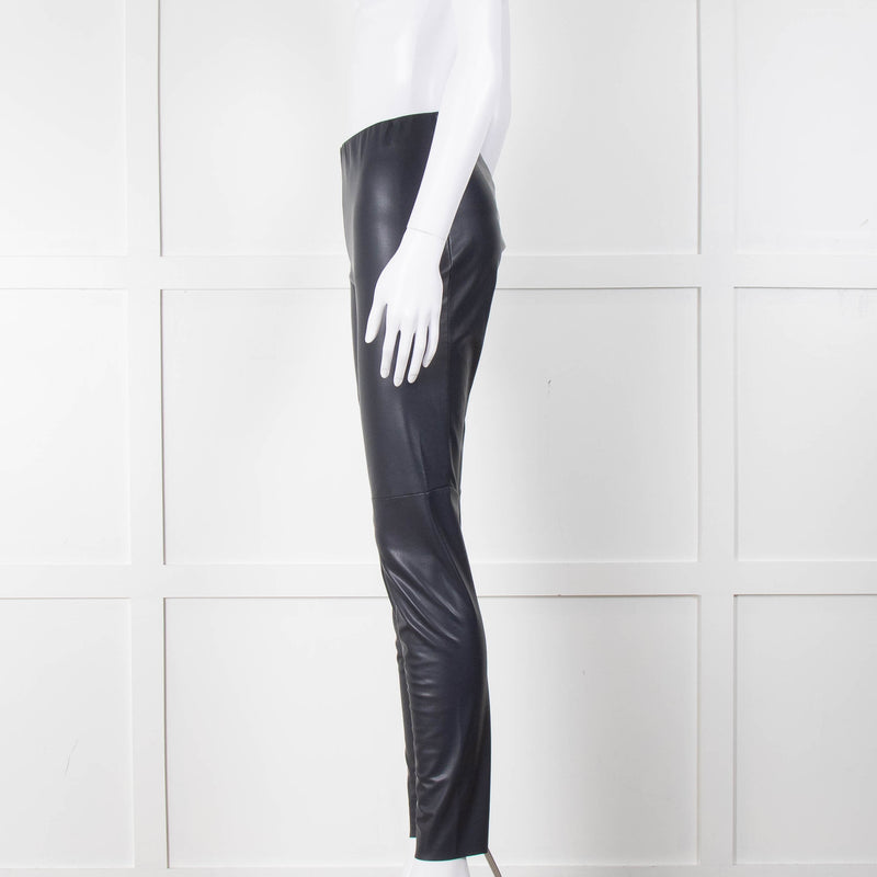 Riani Navy Faux Leather Leggings