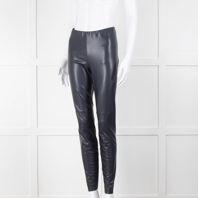 Riani Navy Faux Leather Leggings