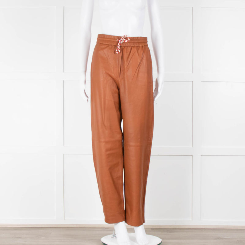 Stella Nova 'Fadima' Leather Trousers in Cognac