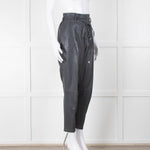 IRO Grey Perforated Leather Paper Bag Style Trousers