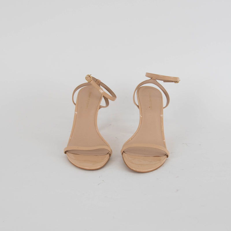 Stuart Weitzman Nude Patent Ankle Strap Sandals