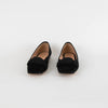 Rupert Sanderson Black Suede Bow Flat Pumps