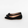 Rupert Sanderson Black Suede Bow Flat Pumps