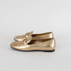 Salvatore Ferragamo Gold Leather Trifoglio Loafers