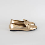 Salvatore Ferragamo Gold Leather Trifoglio Loafers