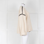 Toteme Cream Black Stitching Cashmere Blend Jumper