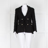 Edward Achour Paris Black White Pearl Buttons Tweedy Jacket