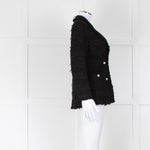 Edward Achour Paris Black White Pearl Buttons Tweedy Jacket