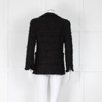 Edward Achour Paris Black White Pearl Buttons Tweedy Jacket