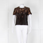 Burberry Brown Cream Animal Skin Top