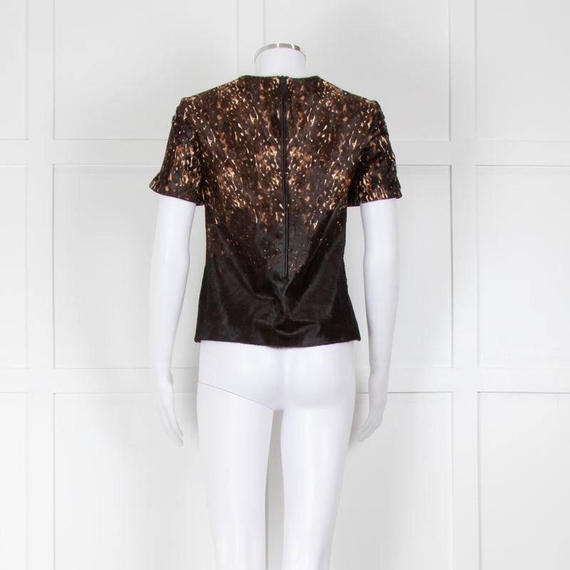 Burberry Brown Cream Animal Skin Top