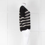 Saint Laurent Black White Striped Mohair Sweater