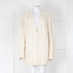 Raey Cream Cable Knit Chunky Long Cardigan