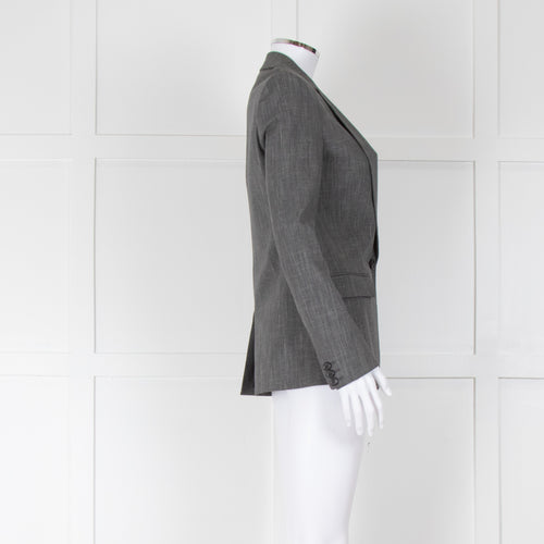 Balmain Grey Cotton Blend Blazer Jacket