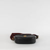 Coach Black Camera Bag With Brown and Red Stripe Strap