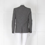 Balmain Grey Cotton Blend Blazer Jacket