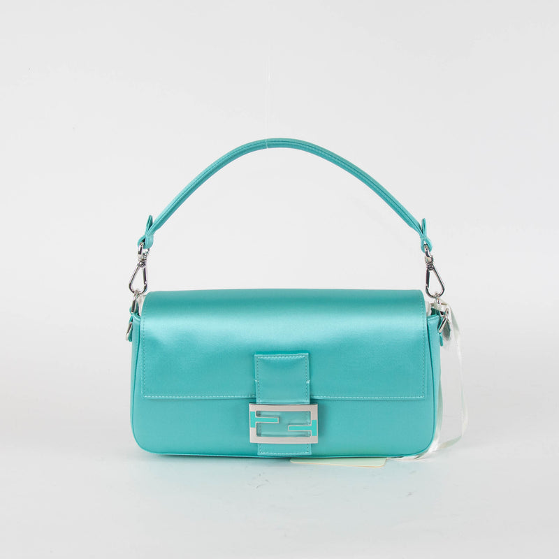 Fendi X Tiffany & Co Satin Tiffany Blue Baguette Bag