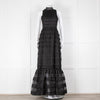 Staud Black Sheer Organza Sleeveless Tie Neck Evening Dress