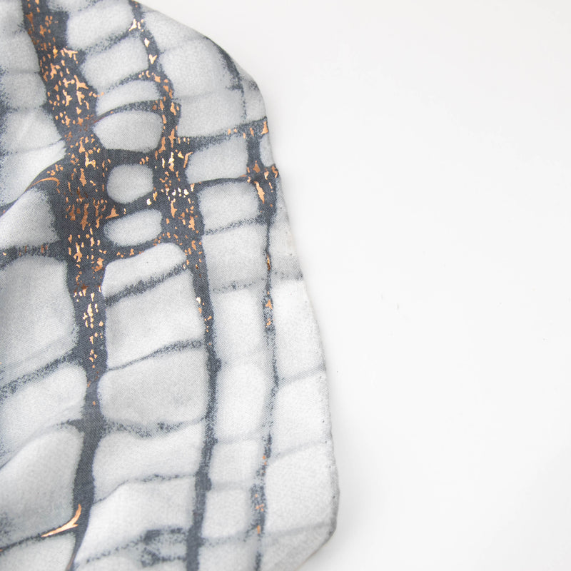 Strenesse Grey Silver Marble Print Scarf