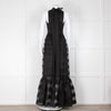 Staud Black Sheer Organza Sleeveless Tie Neck Evening Dress