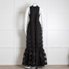 Staud Black Sheer Organza Sleeveless Tie Neck Evening Dress