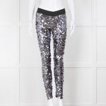 Dolce & Gabbana Metallic Grey Sequin Leggings