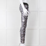 Dolce & Gabbana Metallic Grey Sequin Leggings