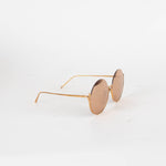 Linda Farrow Rose Gold 'Olivia' Round Sunglasses