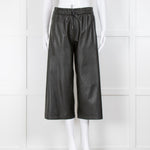 Fabiana Filippi Dark Green Faux Leather 3/4 Length Trousers