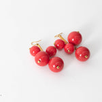 Marni Gold Red Large Ball Earrings