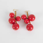 Marni Gold Red Large Ball Earrings