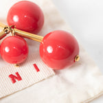 Marni Gold Red Large Ball Earrings