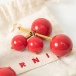 Marni Gold Red Large Ball Earrings