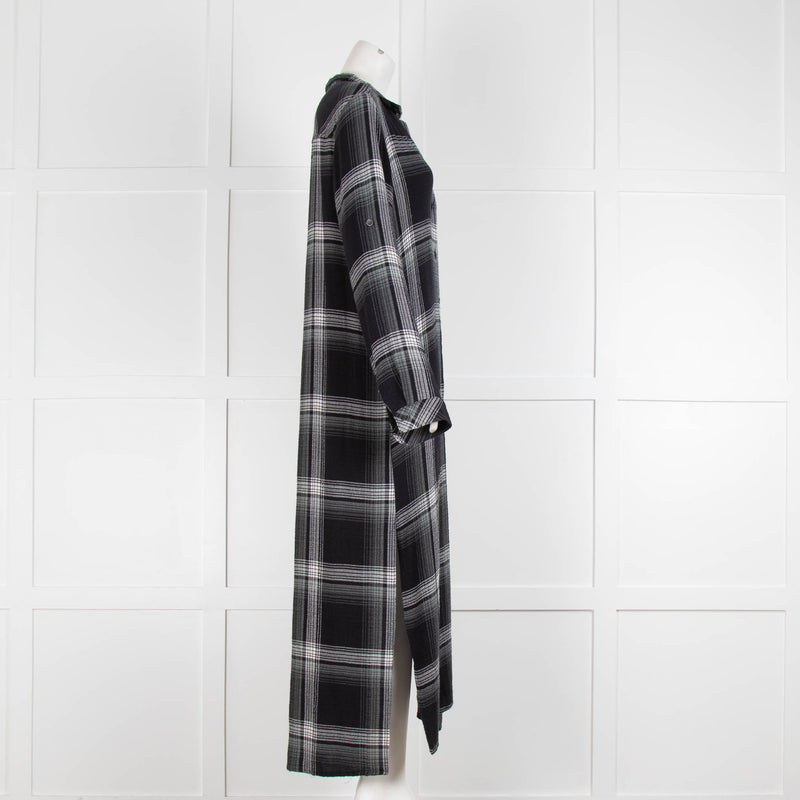 Bella Dahl Black And White Check Shirt Maxi Dress