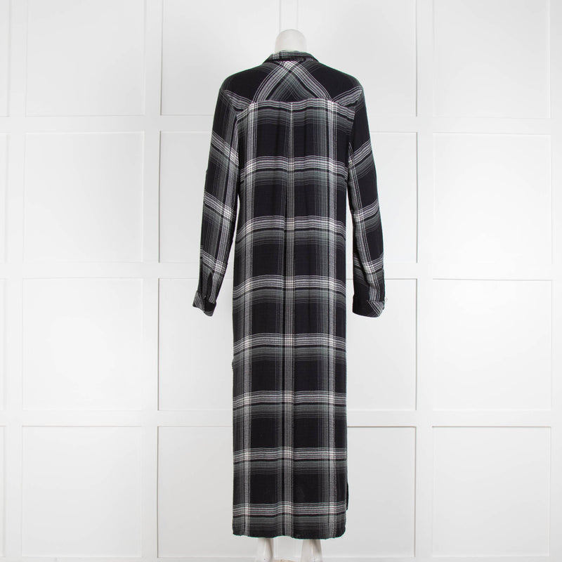 Bella Dahl Black And White Check Shirt Maxi Dress