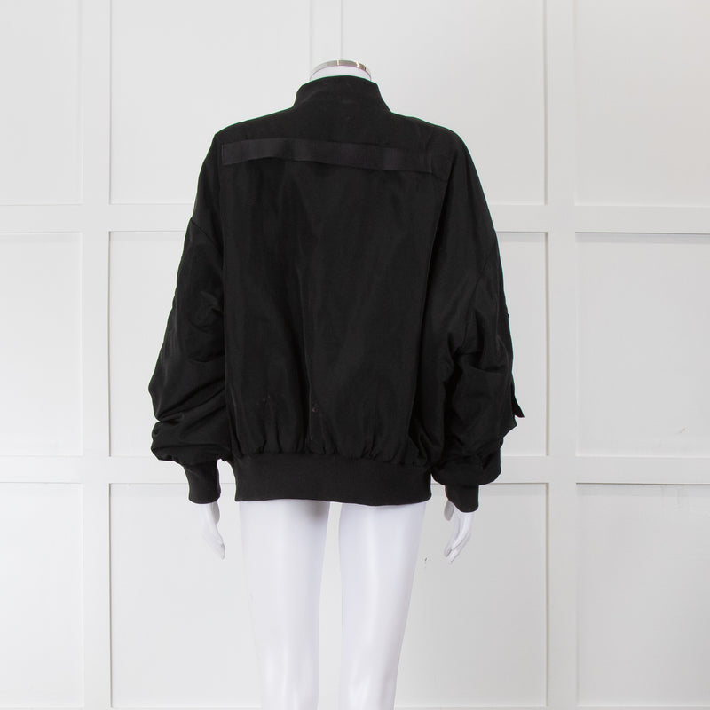 Alo Yoga Black Bomber Jacket with Logo Patch