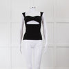 Agolde Black Ribbed Sweetheart Neck Wide Strap Vest