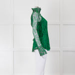 Victoria Beckham Green and Black Lace Fitted Top with Green Slip