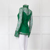 Victoria Beckham Green and Black Lace Fitted Top with Green Slip