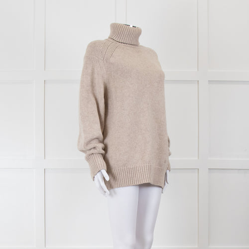 Lou Lou Studio Wool Mix Oatmeal Roll Neck Jumper