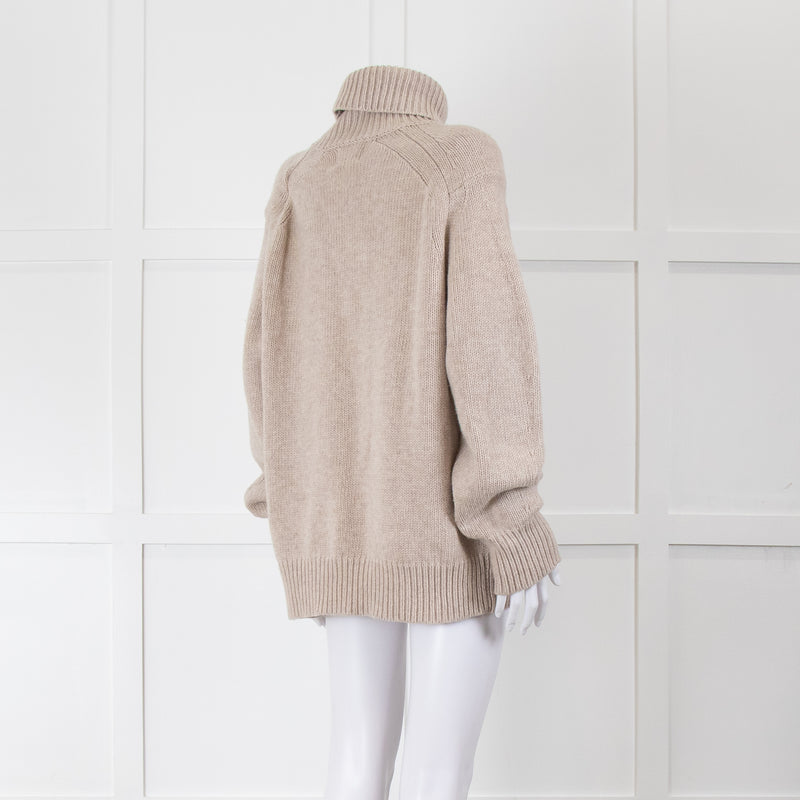 Lou Lou Studio Wool Mix Oatmeal Roll Neck Jumper