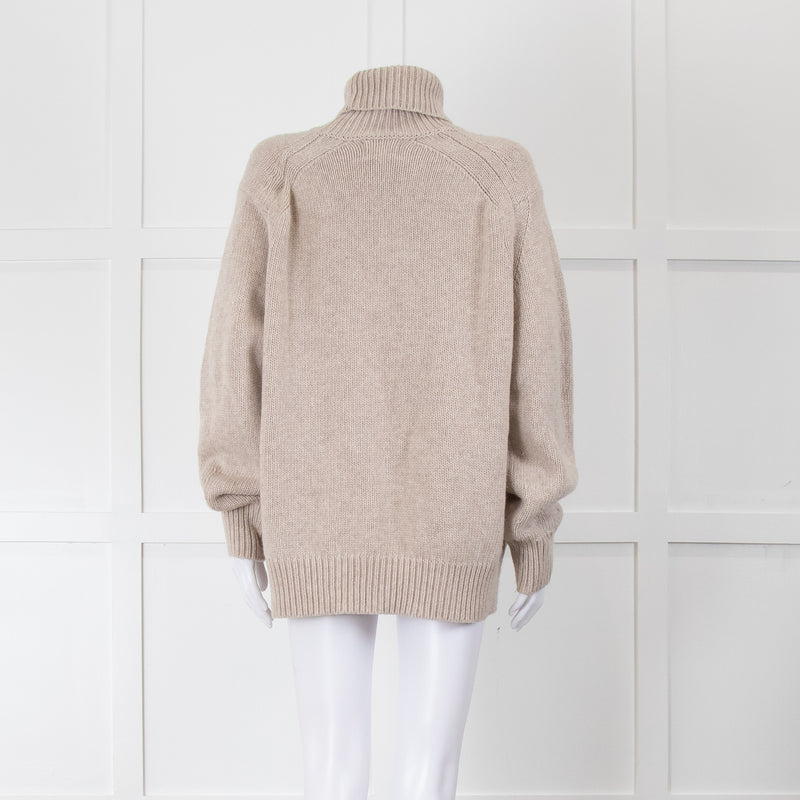 Lou Lou Studio Wool Mix Oatmeal Roll Neck Jumper