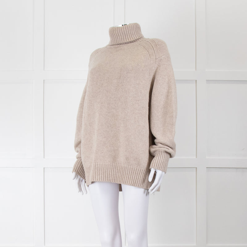 Lou Lou Studio Wool Mix Oatmeal Roll Neck Jumper